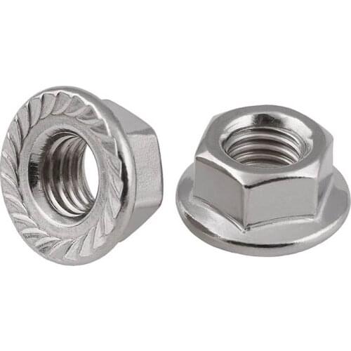 10Pcs 304 stainless steel flange nut flange nut anti-skid nut M3M4M5M6M8