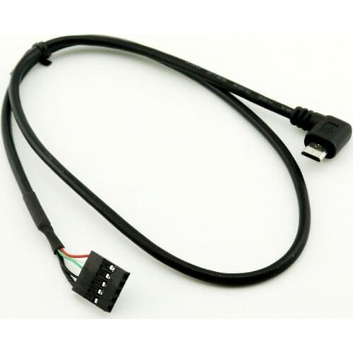10pcs Micro USB Male Left Angle to Dupont 5 Pin Female Header Motherboard Cable 50cm/1.5ft