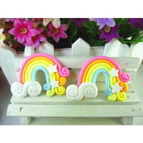 10pcs/lot flat back resin resin rainbow ,DIY resin craft accessories fashion resin cabochons