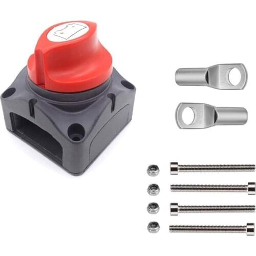 2-Position Battery Isolator Disconnect Switch for Car Camper RV and Marine Boat 12-48V DC Comes with Copper Terminals