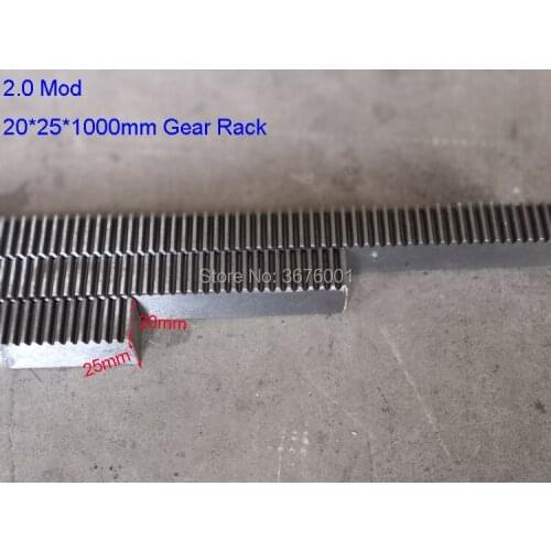 2M 2.0 Mod 20*25*1000 mm mold Gear rack Precision CNC Rack (straight teeth) Toothed rack
