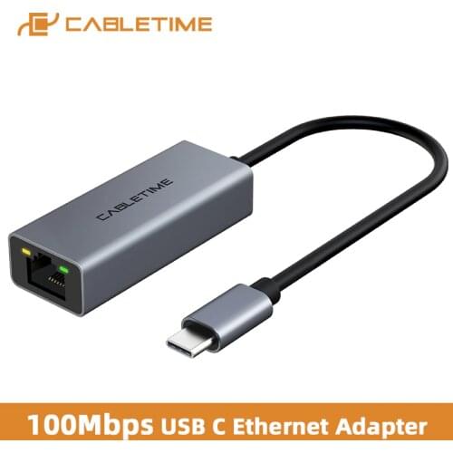 2021 NEW USB C Ethernet Adapter 100Mbps USB C to RJ45 LAN for PC Laptop Dell Macbook Air Type C Network Card C360