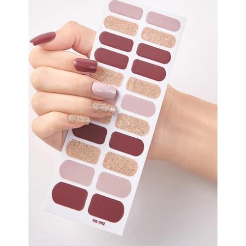 22 Tips/Sheet Pure Solid Color Minimalist Design Fashion Nail Stickers Foil Nail Art Stickers 2020 Manicure Decoracion Nail Tape