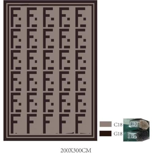 3D F design Brown and Beige color Acrylic carpet, Thicken High-end quality Rug
