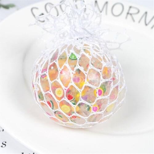 6cm Anti-Stress Squishy Ball Funny Fruit Slice Grape Squeeze Mood Autism Kids Adult Play Vent Toys For Gift Wholesale