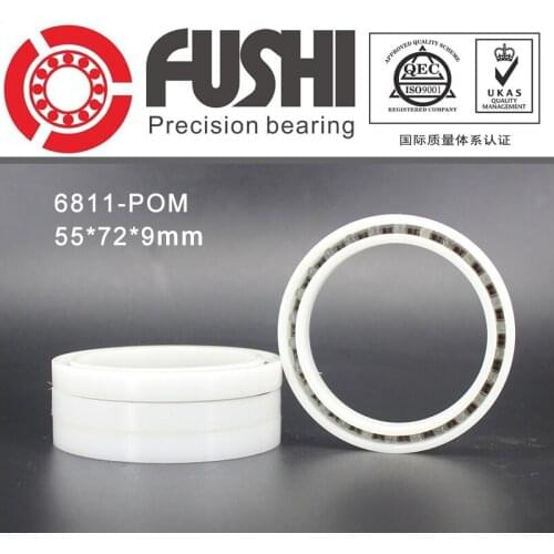 6811 POM (8PCS) Plastic Ball Bearings 55x72x9 mm Glass Balls 61811 POM Bearing