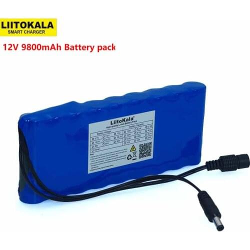Liitokala 12 v 9.8Ah 9800mAh 18650 Rechargeable Battery 12.6V Protection Board CCTV Monitor battery backup power