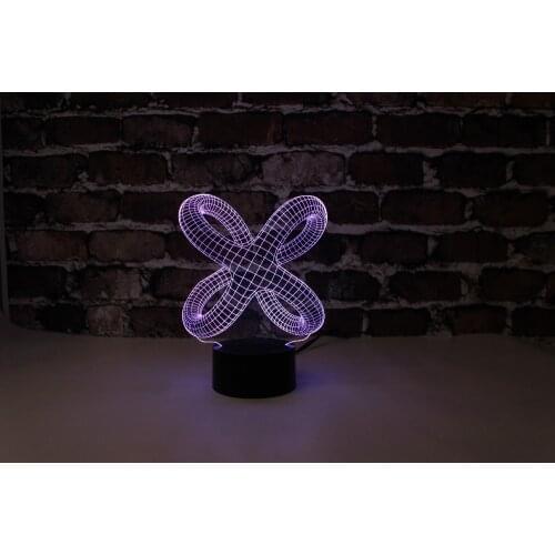 Free Shipping, YJM-2870,3D Abstraction Type3, 3D LED Decorated Colorful Nightlights, Table or Bed Lamp with Touch Control