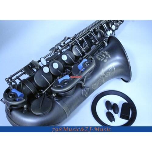 Eb Alto Saxophone Matte Antique Surface High F# With-White Pearl Buttons FREE LORICO ACCESSORY