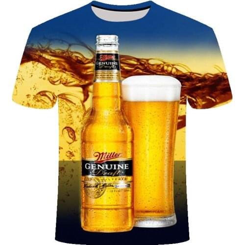 Beer 3D printing T-shirt its time letters women men funny novelty T-shirts short-sleeved tops unisex and childrens clothing