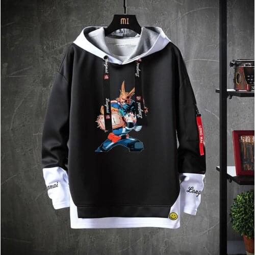 Game anime My Hero Academia Hooded Teenagers Costume Unisex Casual Fake Two-Piece Hoodies Sweatshirt jacket