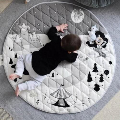 Play Mat Foldable Lovely Cotton Skid Resistant Crawling Blanket Multifunctional Practical Crawling Floor Carpet Infant Rug Mats