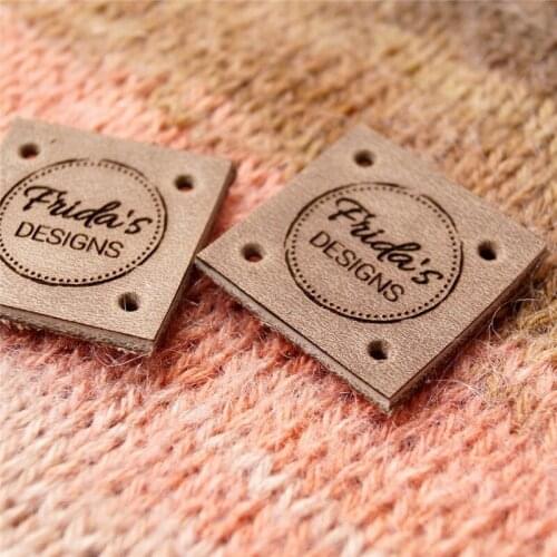 Clothing leather labels - leather tags - leather labels - knitting labels - crochet labels - clothing tags - logo branding tags
