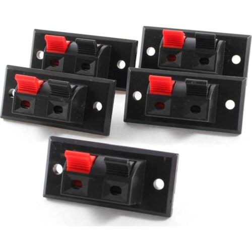 Hot 3Pcs 2Positions Connector Terminal Push in Jack Spring Load Audio Speaker Terminals Breadboard clip AC 50V 3A
