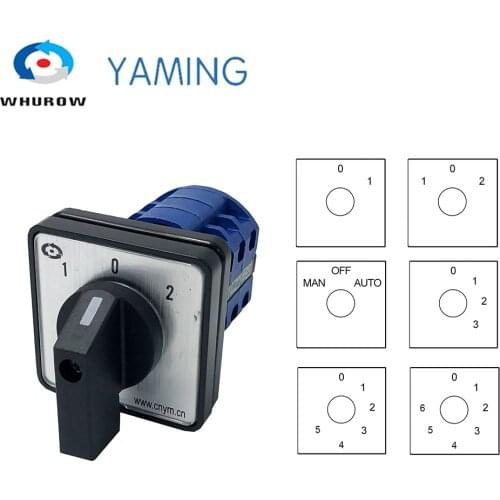 LW26-20 Electric 2/3/4/6/7 position Silver contact 20A 660V 3 poles Control Rotary Changeover Cam Switch LW28-20 YMW26-20/3