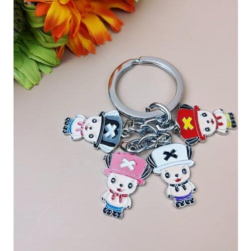 Fashion Keyring Keychain Silver Deer Tony Chopper Classic ONE P Hat Boy Cartoon Small Gift Cute Young Special Pink Unisex K0049
