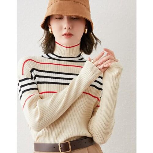 Autumn Winter Sweater Pullovers Women Long Sleeve Casual 2021 Turtleneck Warm Basic Sweater Knit Jumpers Top