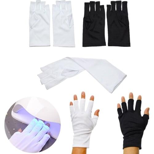 2Colors Anti UV Radiation Protection Gloves LED Lamp Nail UV Protection Glove Nail Art Gel Nail Dryer Light Nail Art Equipment