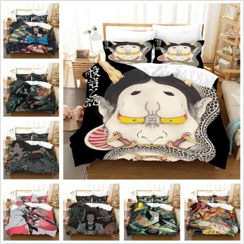 Japan Dark Mythology Home Textile Pillow Case 3D Duvet Covers Comforter Bedding Sets Bed Set Home Decor Bedding