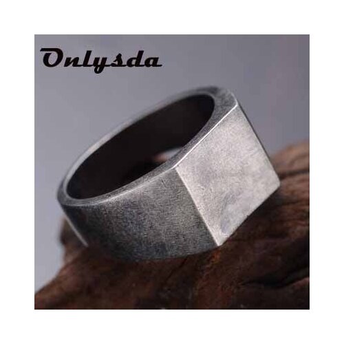 Dropshipping DIY Stainless Steel New Retro Fashion Simple Style Square Ring Classic Ring Wedding Engagement Jewelry Party Gift