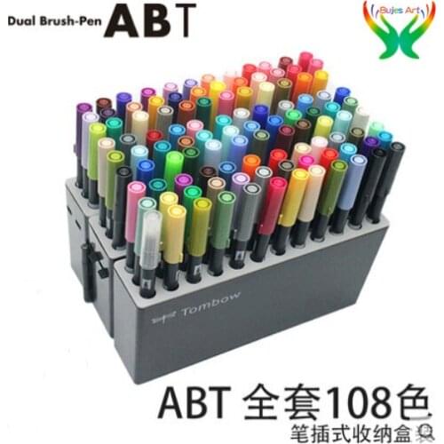 Tombow ABT series 4/10/96/108 color Soft head watercolor pen double head painting brush hand drawing professional art supplies
