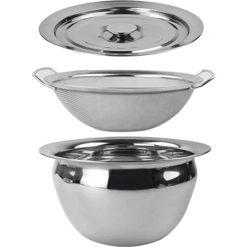 Oil Storage with Frying oil strainer basket bowl chef tools mesh oil leak stainless steel filter mesh fried oil slag strainer