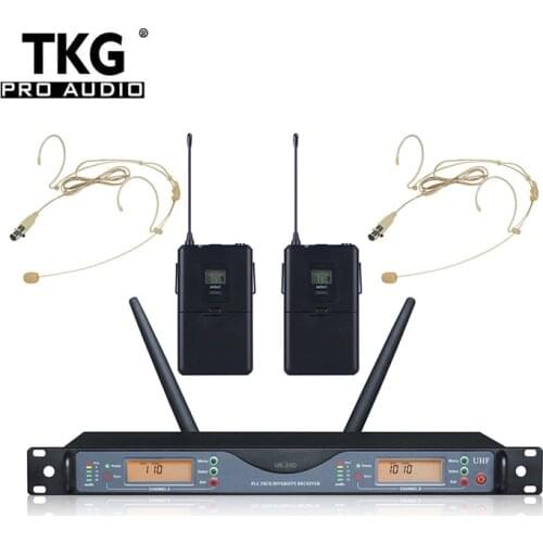TKG 640-690mhz UR24D PLL wireless head mic headset microphone for stage performance wireless microphone headset