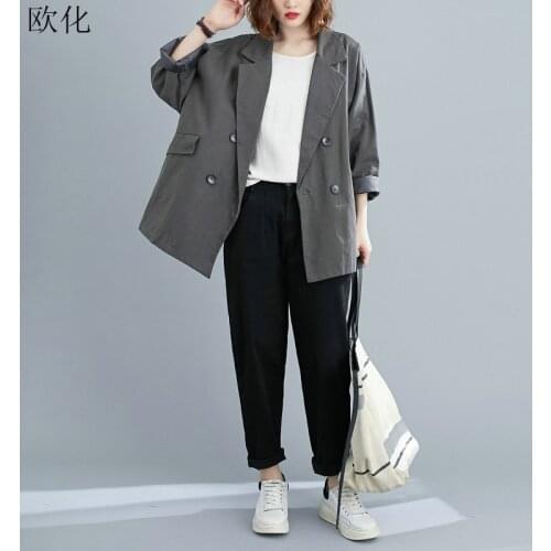 欧化 (服饰) Women's Double-breasted Blazers