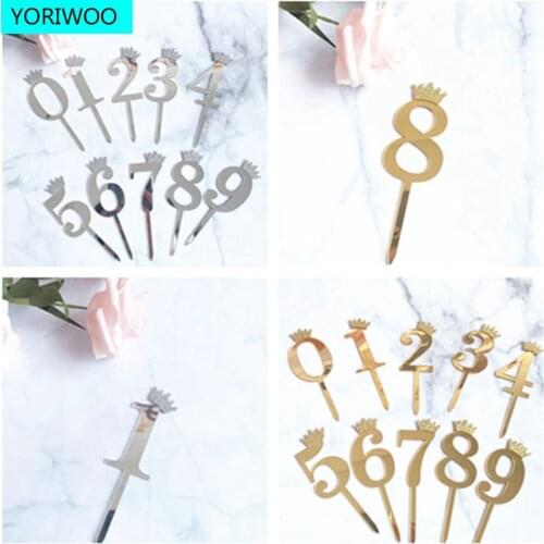 YORIWOO 1st Number Cake Flag 1 2 3 Gold Silver String Banners Baby Shower Wedding Banner Happy Birthday Party Decorations Kids