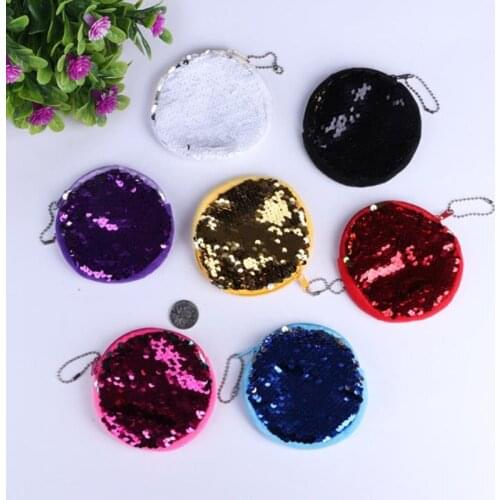 Women Sequin Coin Purse Wallet Double Color Sequins Bag Small Ladies Purse Pouch Money Bags F20173837
