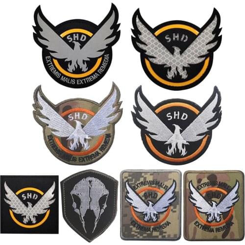 1 Pc 3D Embroidery Camouflage Reflective Tactical Cloth Sticker Military Combat Battle Armband Hat Jeans Backpack Sticker