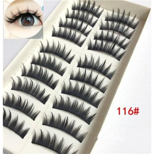 10 Pairs False Eyelashes Japanese Fake Eyelashes Natural Pointed Tail Thick COS MakeupTools Big Eyes Unarmored Lashes