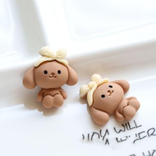 10Pcs/lot Kawaii Cartoon Hair Band Animals Flat back Resin Cabochons Embellishments for Scrapbooking DIY Decoration Accessories