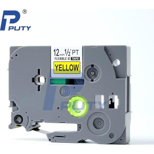 10Pcs Compatible TZ Flexible Label Tape TZ-FX631 TZe-FX631 12mm Black on Yellow Cable Cassette for Brother P-touch Printer