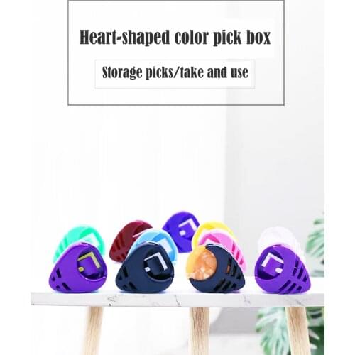 2pcs musical instrument picking box, guitar color picking clip, heart-shaped picking clip, sticking picking clip, picking box