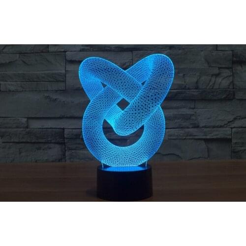 New 2017 3D Visual LED Lights Snake Shape Seven Color Change Small Night Light Touch Switch Christmas Gift Bedroom light