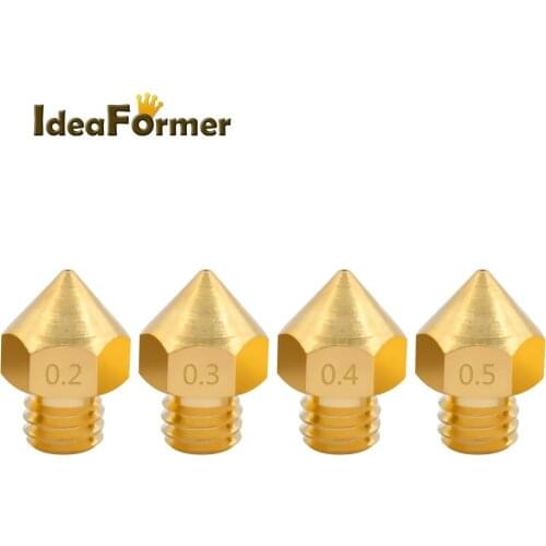 5pcs 3D Printer MK8 Makerbot8 Nozzle M6 screw threaded upgrade Type Big Nozzle head 1.75mm fliament 0.4mm Extruder printer Head