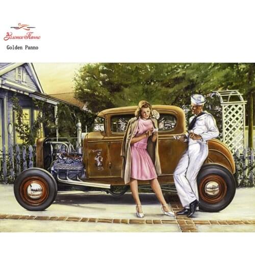 5D DIY diamond painting European retro aristocratic car embroidery cross stitch mosaic home decoration gift