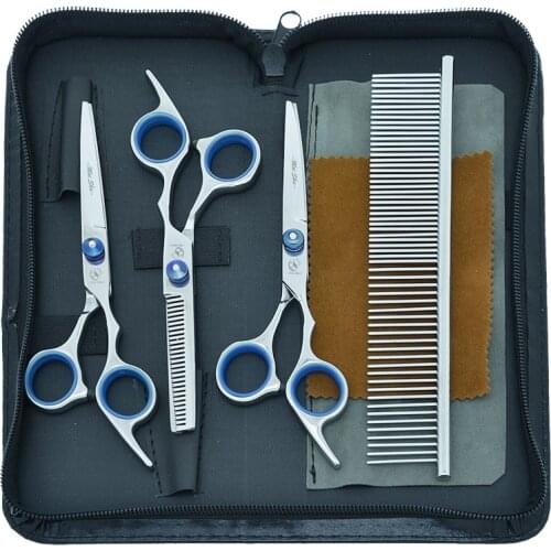 6.0" Meisha Professional Japan 440c Pet Cutting Scissors Animals Hair Thinning Trimming Shears Dogs Grooming Clippers Set HB0010