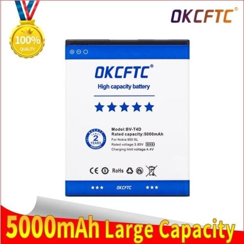 OKCFTC 5000mAh BV-T4D phone battery for Nokia Microsoft Lumia 950 XL CityMan Lumia 940 XL RM-1116 RM-1118 BVT4D