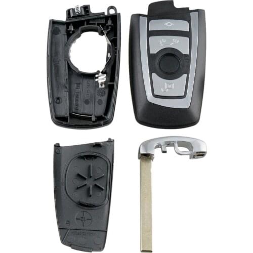 B03 4 Buttons Smart Remote Key Case Shell For BMW5 7 Series with Emergency Blade Keyless Entry Fob Car-Styling Alarm Cover