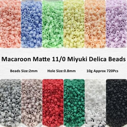 2mm Miyuki Delica Beads Japan Uniform Macaroon Matte Glass Seedbeads Frosted Charm For DIY Jewelry Making Sewing Accessories