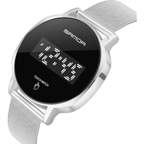 SANDA Fashion Men Digital Watch Male Touch Screen LED Display 3Bar Waterproof Casual Wristwatch For Men Clock montre homme