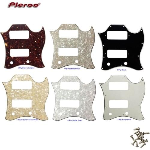 Pleroo Guitar Parts - For Standard Full SG Style Route P90 Pickups Guitar Pickguard Scratch Plate
