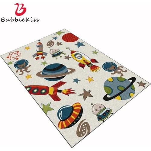 Bubble Kiss Cartoon Area Rug Living Room Decor Large Carpet Soft Cute Cartoon Explore Universe Mystery Carpet Kids Room Rug