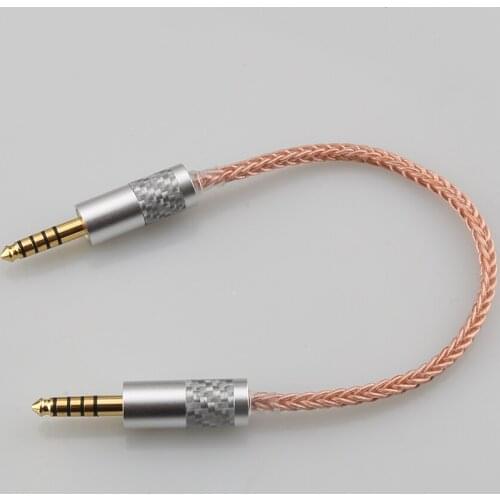 DIY HIFI Single Crystal Copper 4.4mm Balanced Male to 4.4mm Balanced Male Audio Adapter Cable 4.4 Male to Male Adapter