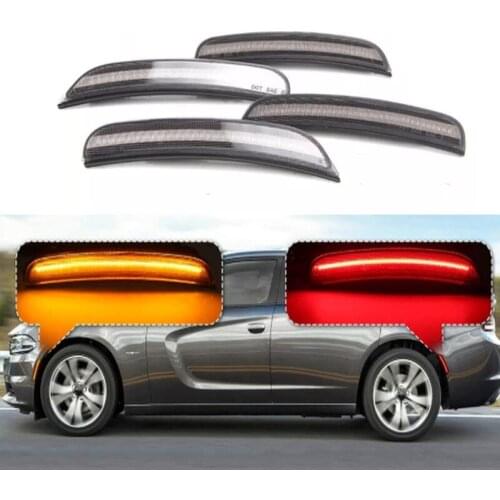 Smoke Lens Auto Front Amber Rear Red Bumper Side Marker Fender Light For Dodge Charger 2015 2016 2017 2018 2019 Car Accessories