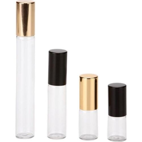 2ml 3ml 5ml 10ml Roller Ball Bottle Essential Oil Aromatherapy Dispenser Clear Roll On Glass Bottle Perfume Vial 25pcs/lot