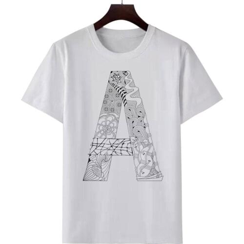 Womens summer white lovely letter picture print T-shirt short sleeves round collar top fashion casual T-shirt top