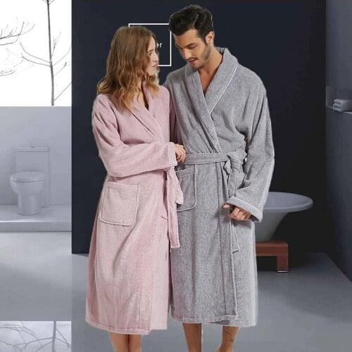 Women Bathrobe Long Cotton Warm Nightgown Female Towel Bathrobe Thickening Plus Size XXL Autumn Winter Pajamas Home Service
